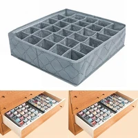 charcoal 30 cell foldable bamboo underwear socks drawer organizer storage box polypropylene non woven separate box