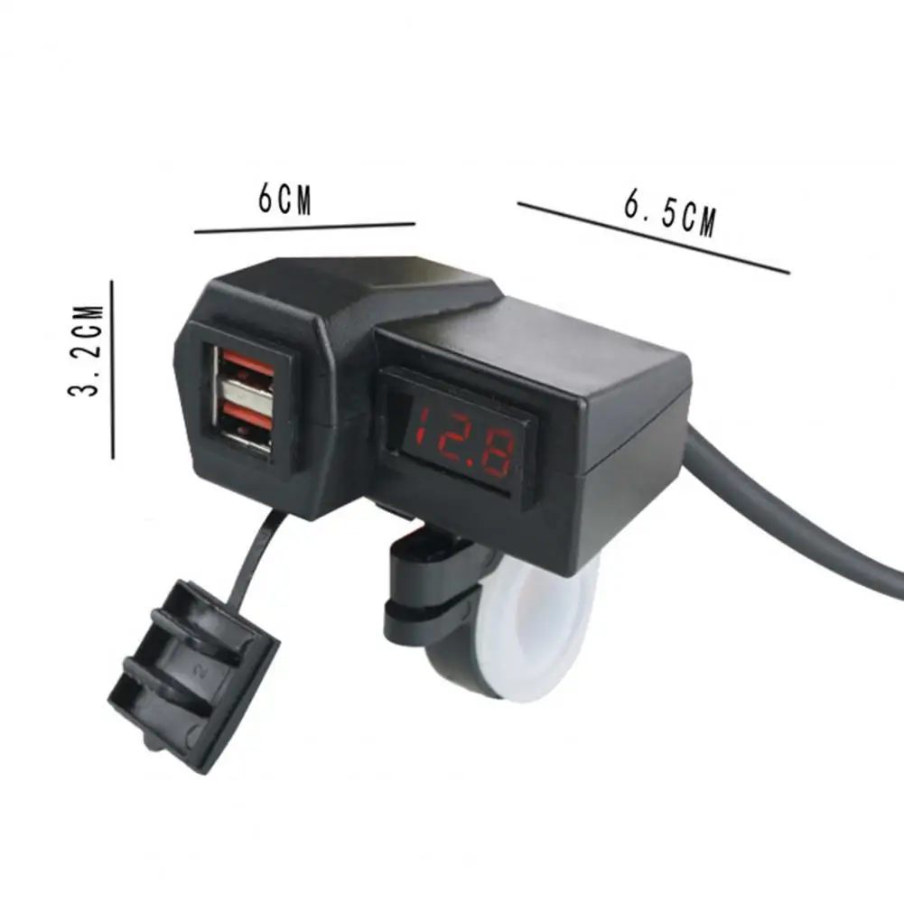 

Port Car Charger Power Outlet 3.0A Dual USB Ports PC Digital Display Voltmeter Waterproof Motorcycle Adapter for Car Motorcycle