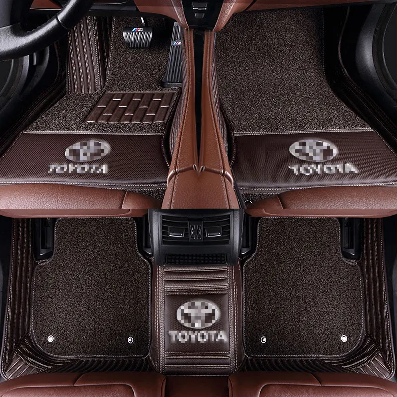 Car floor mats for Toyota logo Land Cruiser 200 Prado150/120 corolla 2007- C-HR camry 40 wish car styling liner Custom