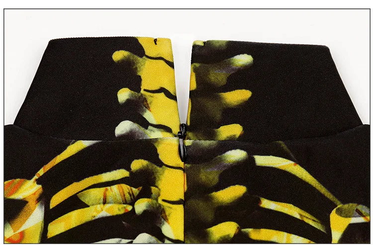 Страшное платье на Хэллоуин Косплей Костюм Золотой Скелет комбинезон для