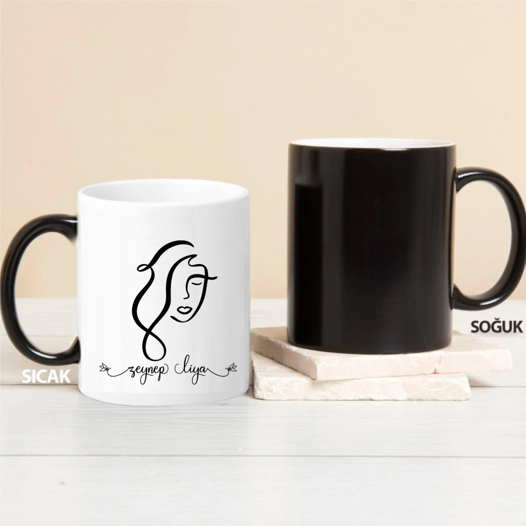 

Personalized Abstract Face Design Magic Mug-7
