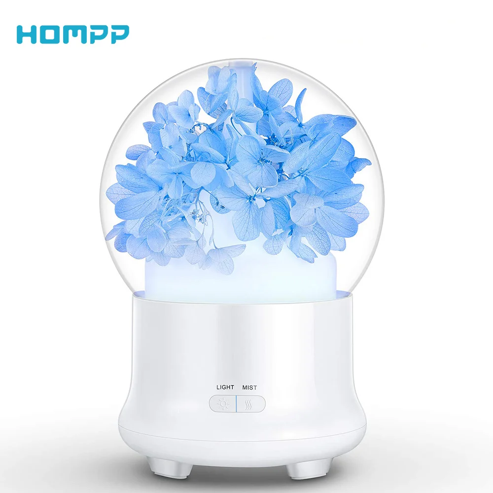 Essential Oil Diffuser Cool Mist Humidifier Flower Design Aroma with Adjustable Mode Auto off for Home Office Blue | Бытовая техника