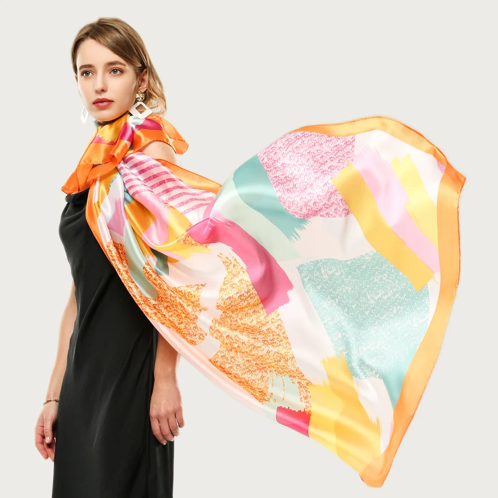 

Geometric Design Print Foulard Stylish Painting Scarf Shawl Smooth Feeling Scarf NEW [5003]