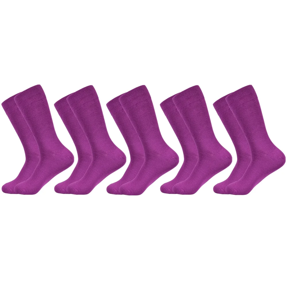 5 pairs socks-A8 Мужские носки, новинка, одноцветные хлопковые носки, черные, синие, красные, фиолетовые, желтые, зеленые носки, цветные, Полноразмерные, Классические мужские носки - Цвет: 5 pairs socks-A8
