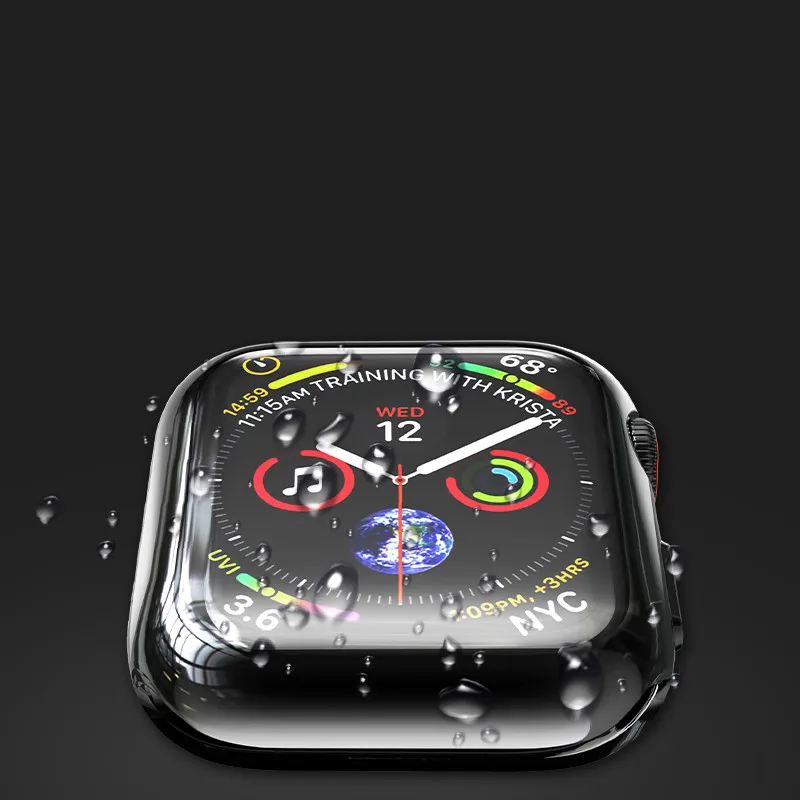 Полноразмерный чехол с покрытием для apple watch серии 4/5 44/40 мм мягкий прозрачный