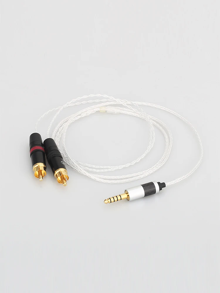 

2.5mm TRRS/4.4mm Balanced Male 3.5mm Jack to RCA Plug Aux Cable 8x 1.0mm Silver Wire Headphone Amp