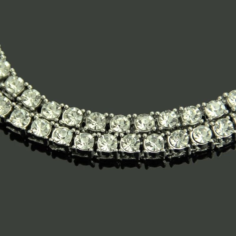 Мужские ожерелья в стиле хип хоп Bling Iced Out теннисные цепочки 1 ряд серебро/золото