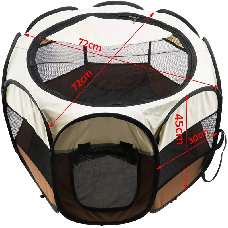 Складной домик-палатка для домашних питомцев портативная восьмиугольная