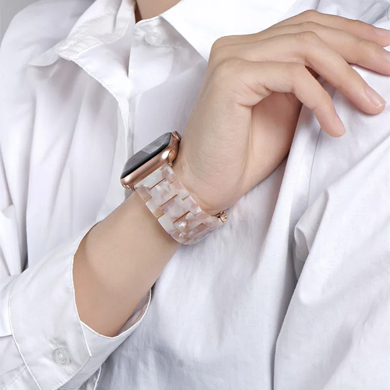 Strap For Apple Watch Series 6 7 Band SE 45mm 41mm 44mm 40mm iWatch 5 4 Resin Bracelet For Applewatch 3 42mm 38mm Watchbands