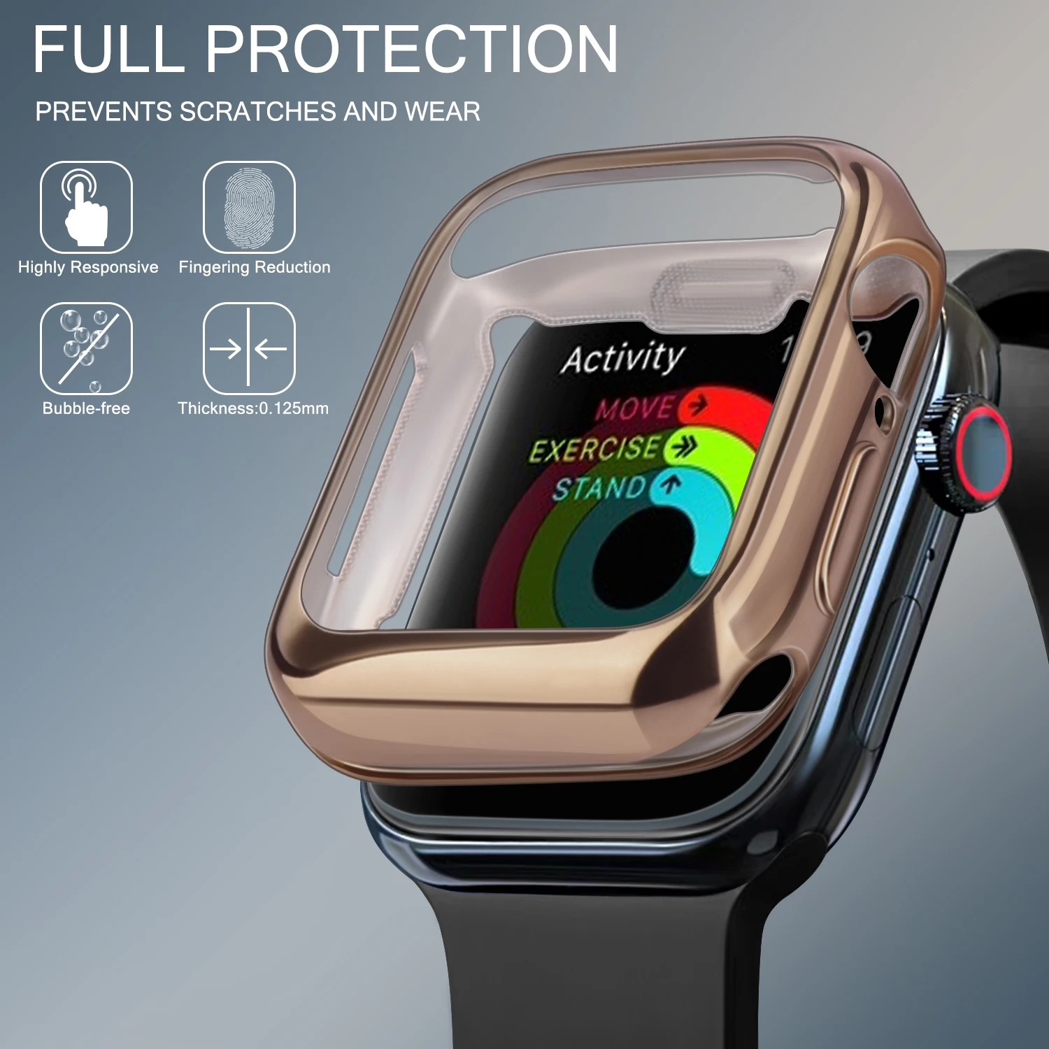 Чехол для Apple Watch 6 SE 5 4 3 2 мягкий прозрачный чехол-бампер из ТПУ цвета розового