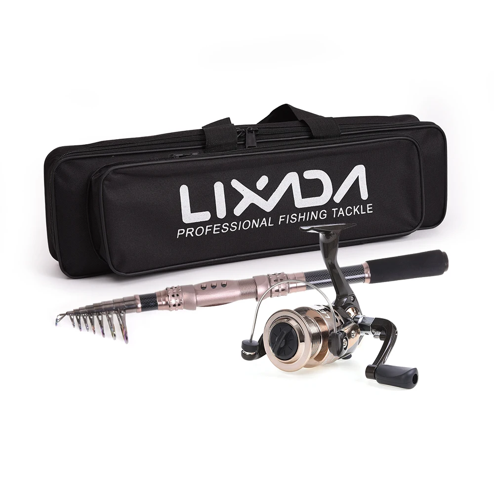 Lixada телескопическая удочка катушка комбинированная Удочка из углеродного
