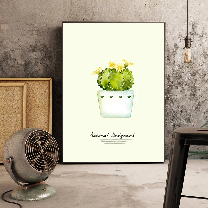 Акварельные листья настенная живопись зеленый стиль растения скандинавские