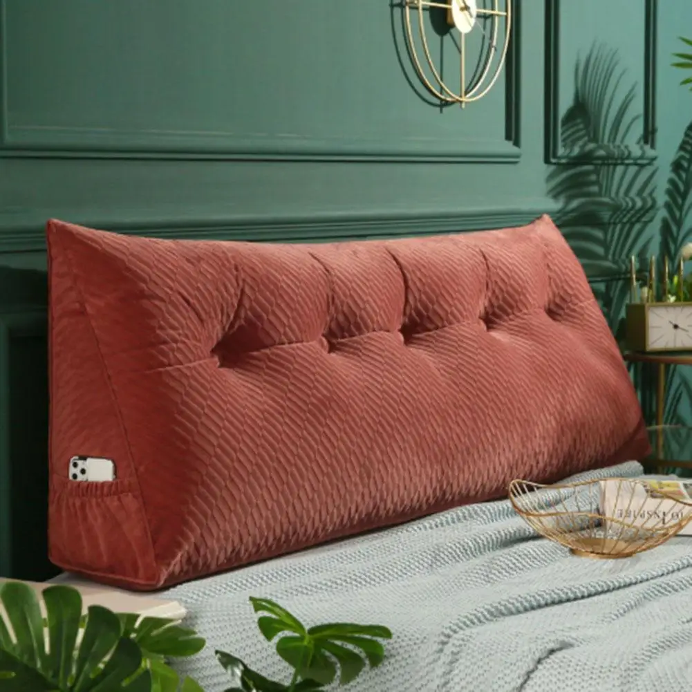 Съемная прикроватная Вельветовая Подушка треугольная спинка кровати для пары
