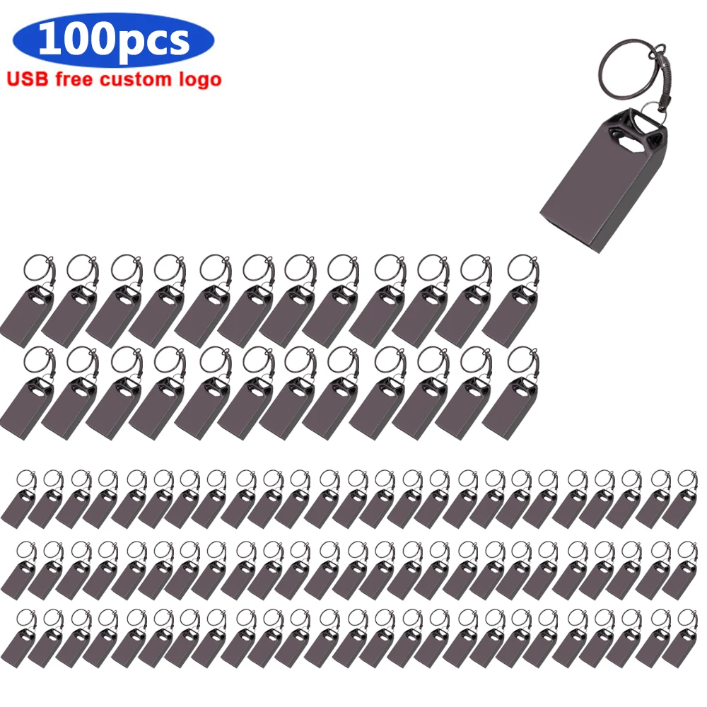 

100pcs/lot Free logo Metal usb flash drive 4gb 8gb 16gb 32gb 64gb 128gb cle usb 2.0 pen drive flash memory stick wholesale