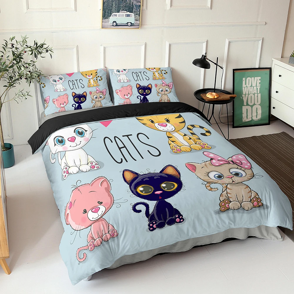 Комплект постельного белья из 2/3 предметов с 3D рисунком Милого Животного медведя