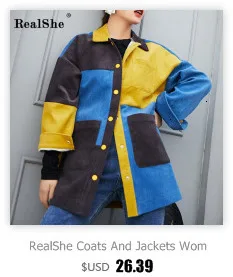 RealShe, женская джинсовая куртка, пальто, повседневные джинсовые куртки, модные повседневные Лоскутные Джинсовые куртки с длинным рукавом, цветные джинсовые куртки