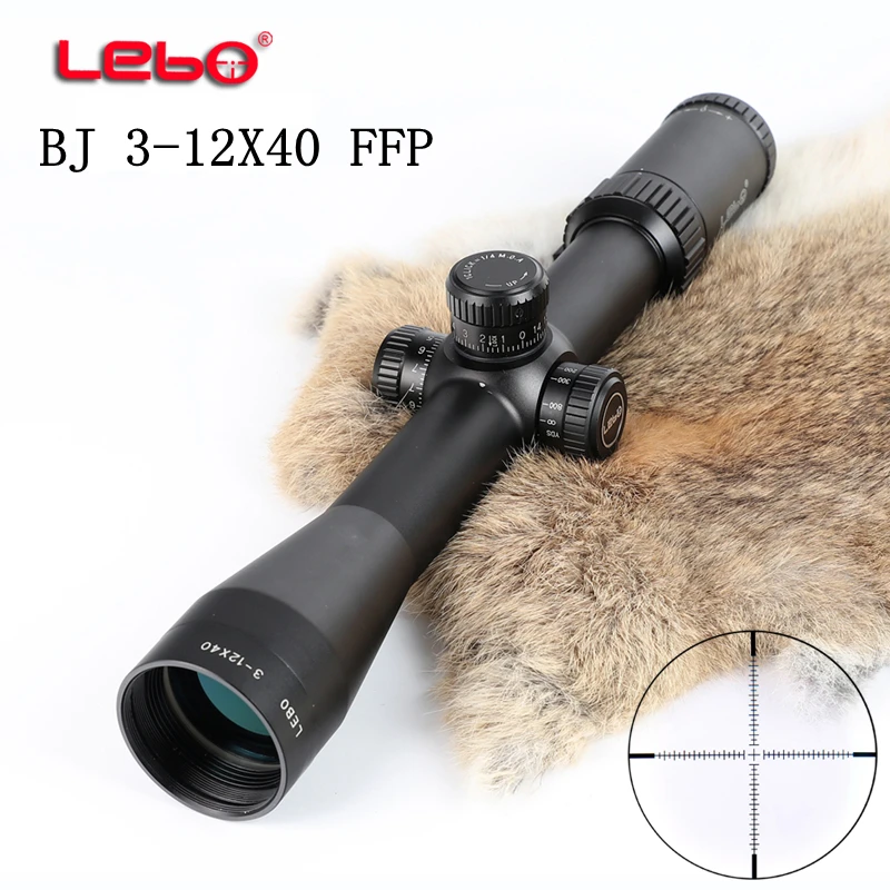 LEBO BJ3 12x40FFP оптический прицел Parallax охотничий с первым фокусным расстоянием