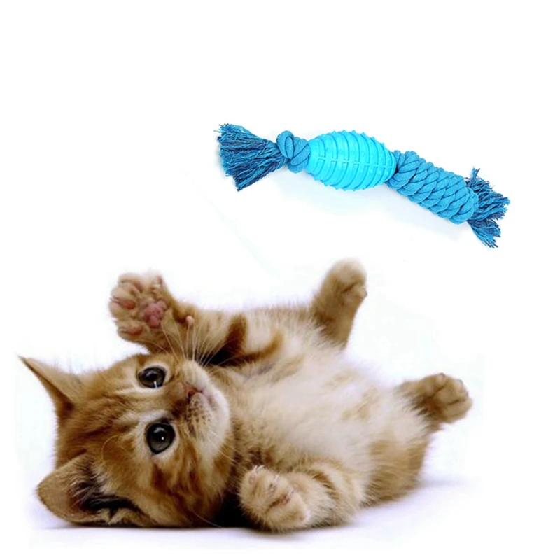 Собака игрушки хлопковая веревка с TPR мячик для жевания молярная игрушка весело и