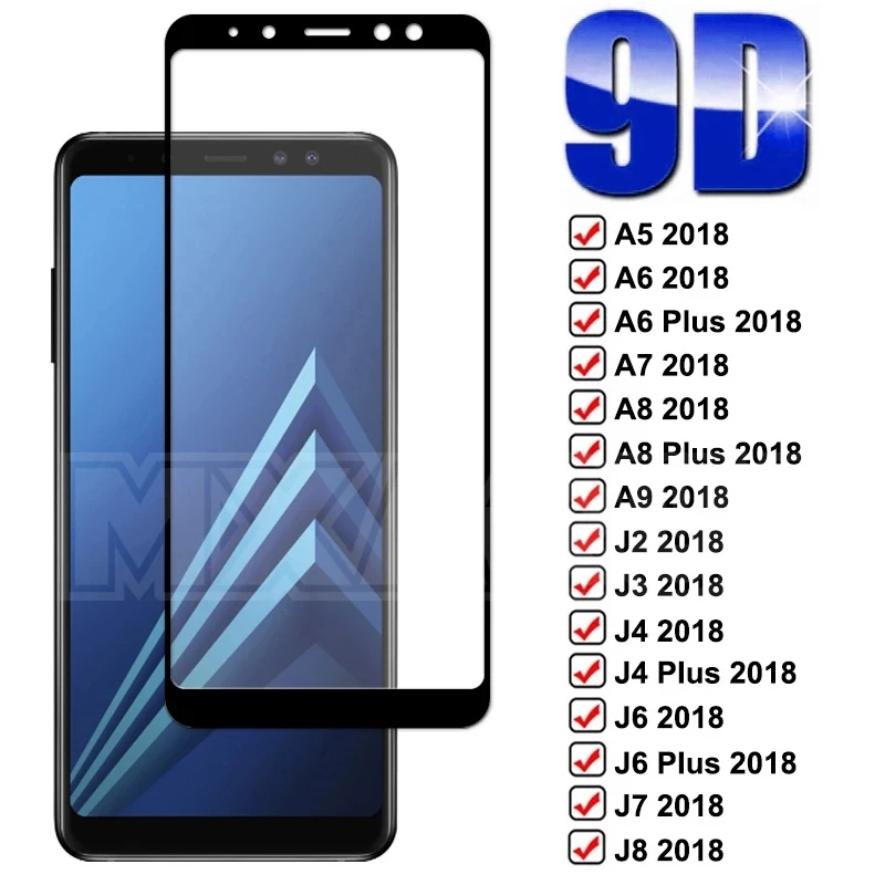 Защитное стекло для Samsung Galaxy A6 9D A8 J4 J6 Plus 2018 A5 A7 A9 J2 J3 J7 J8 A10 A30 A50 A70 | Мобильные