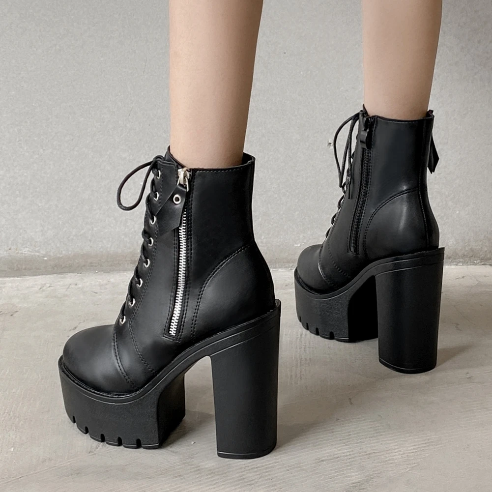 

Sarairis 2021 New Arrivals Cool Street Motorcycle Boots Women Shoes Zipper Platform Super High Heels Trendy Fashion Luxury Boot