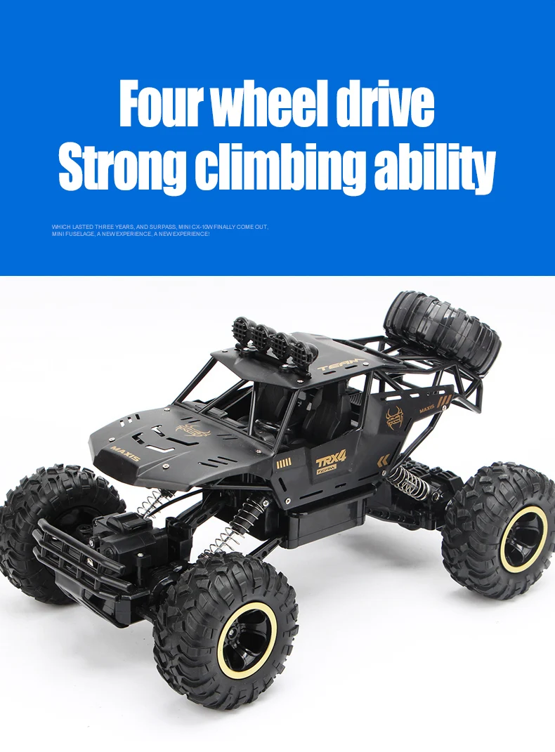 1/12 RC автомобиль 4WD альпинистский автомобиль 4x4 двойной привод двигателей Bigfoot автомобиль дистанционное управление Модель внедорожный автомобиль игрушки для мальчиков Детский подарок