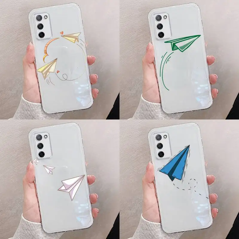 

paper airplane Childhood flying cute Phone Case Transparent For oppo RENO A 1 2 3 4 5 7 8 Z 2Z SE ACE PRO moible bag
