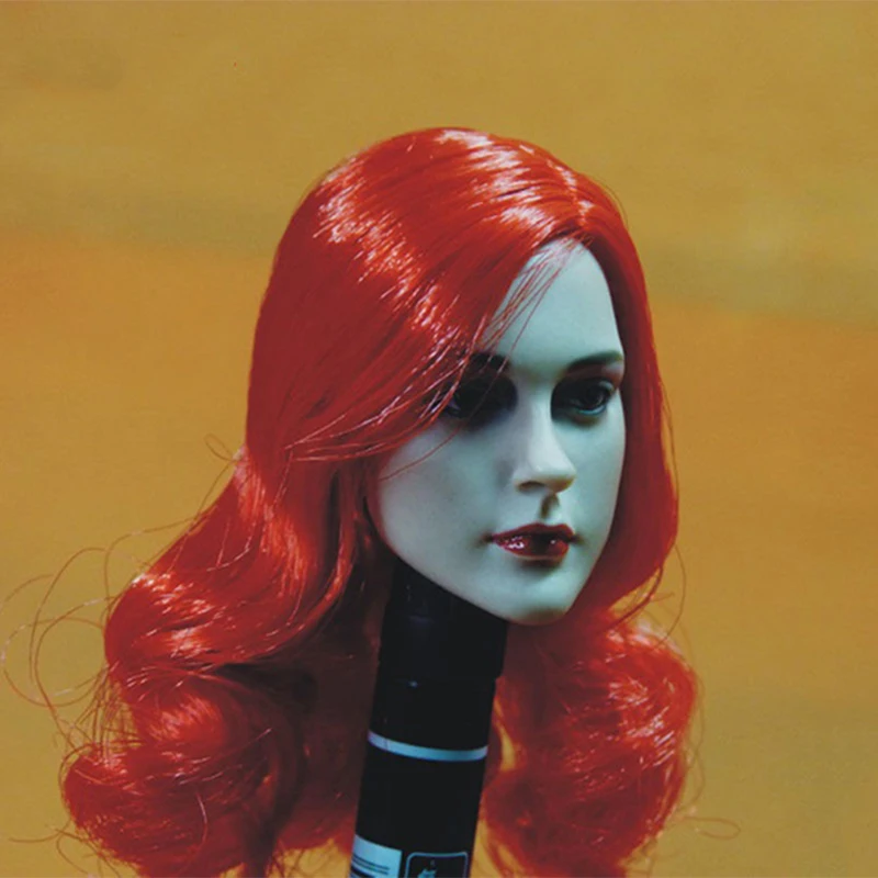 

1:6 scale head sculpt female girl woman widow carving with red hair 12" PHICEN FIGURE action figure body accessory