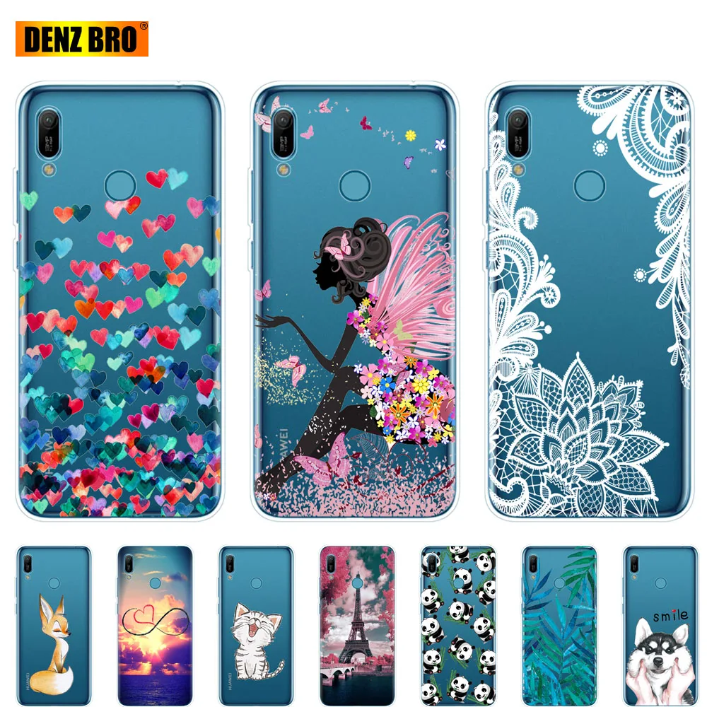 Чехол для Huawei y6 2019 бампер силикон ТПУ задняя крышка мягкий чехол телефона Y6 MRD LX1 Y 6