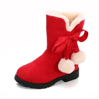 children snow boots girls boots winter 2022 new plus velvet baby princess girl cotton shoes ball decoration sweet warm fashion