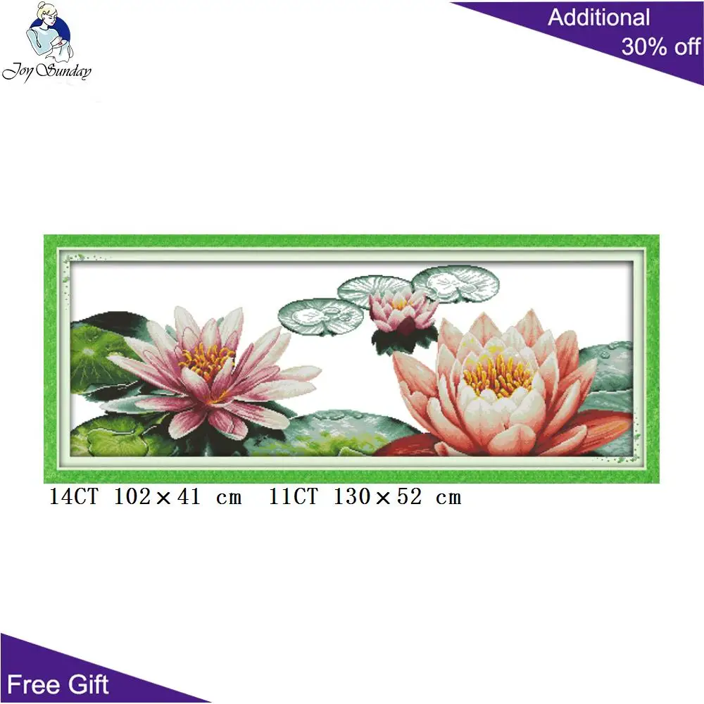 Домашний декор Joy Sunday Lotus H063 H182 H285 14CT 11CT Летние наборы для вышивки крестиком с