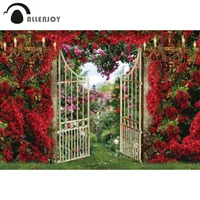 allenjoy wedding backdrop marriage red pink flowers gate birthday party ceremony decoration photography background photo studio