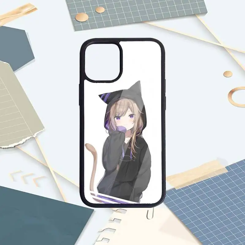 

Nekomimi Catgirl Phone Case PC for iPhone 11 12 pro XS MAX 8 7 6 6S Plus X 5S SE 2020 XR