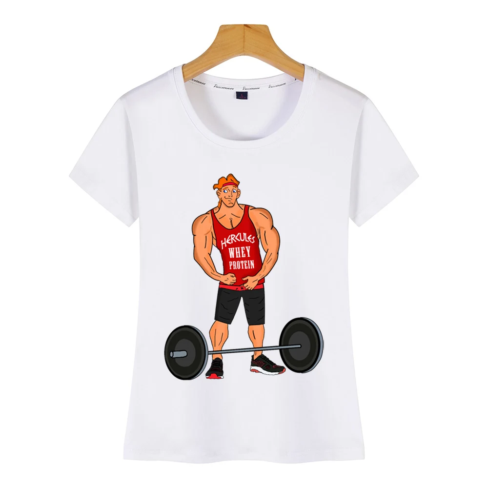 Женская хлопковая Футболка hercules белая футболка с сывороточным протеином | одежда