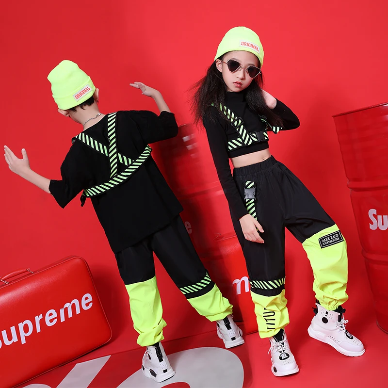 Детский костюм в стиле хип хоп для мальчиков и девочек джаз танец одежда