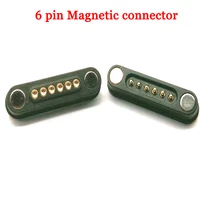 6pin magnetic pogo pin connector 6 positions pitch 2 2mm 3a spring loaded header contact for charge data transfer cable probe