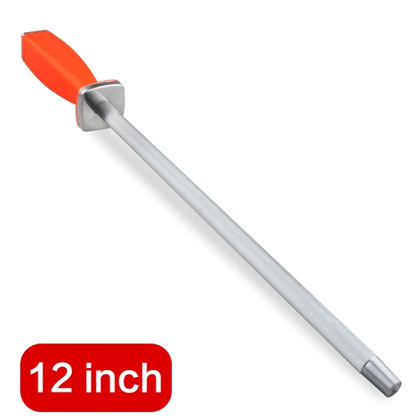 12 inch Carbon steel 1 шт. " /8"/1" /12" точилка для ножей точильный керамический стержень ABS Ручка хонинговая точилка для ножей точильный стальной мусат - Цвет: 12 inch Carbon steel