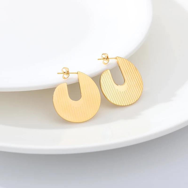 Круглая серьга в форме Луны розовое золото треугольные серьги гвоздики для