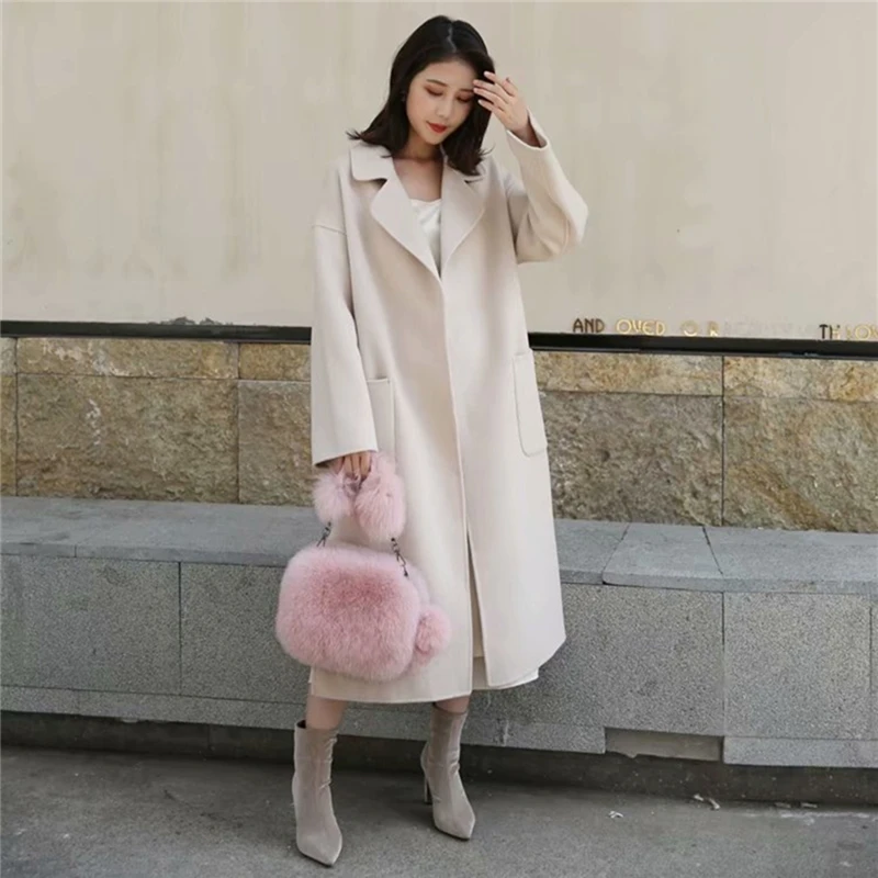 IANLAN Женская импортная сумка из натурального меха лисы сумки через плечо