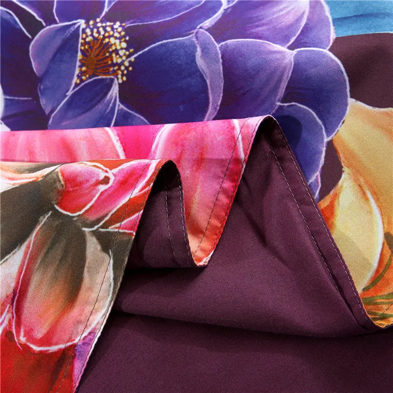 

Duvet Cover Set 3pcs Purple Large Flower Bedding Set Luxury Bed Set King Queen Full Bed Comforter Cover