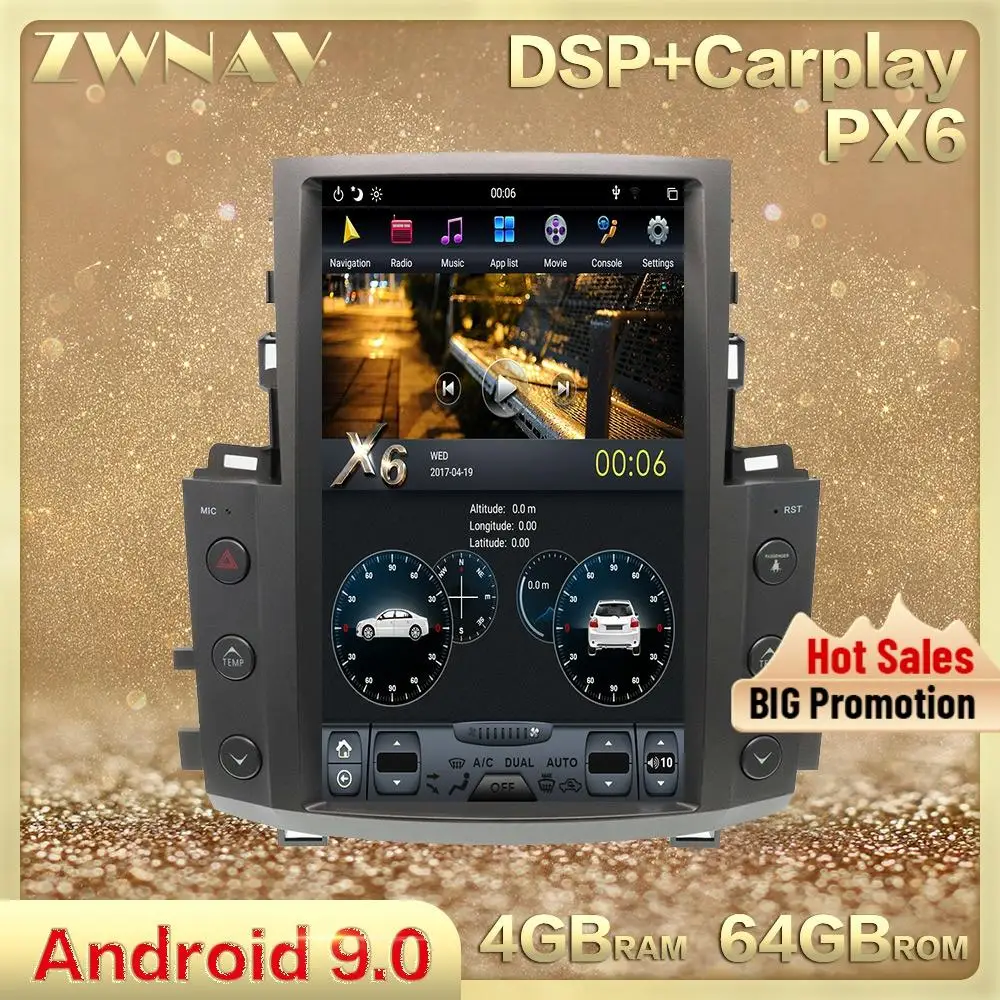 DSP Carplay экран Tesla Android плеер для Lexus LX570 2007 2008 2009 2010 2011 2012 2013 2014 2015 GPS радио аудио