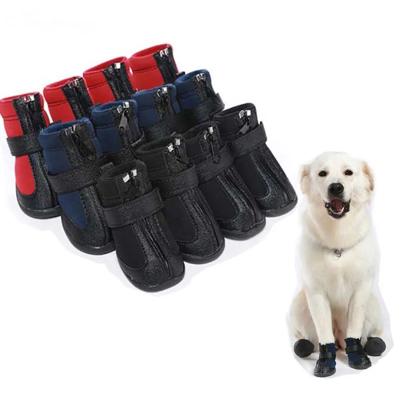 4 шт./компл. противоскользящая обувь для собак средних и больших размеров зимняя