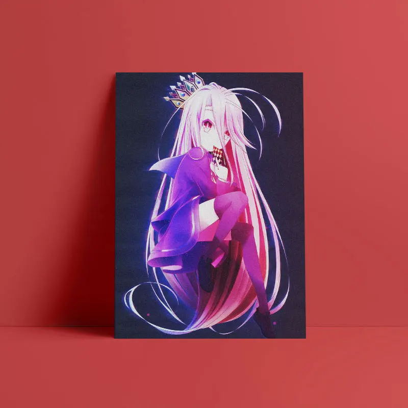 

Anime NoGameNoLife Shiro Poster Canvas Wall Art Decoration prints for living Kid Children room Home bedroom decor painting