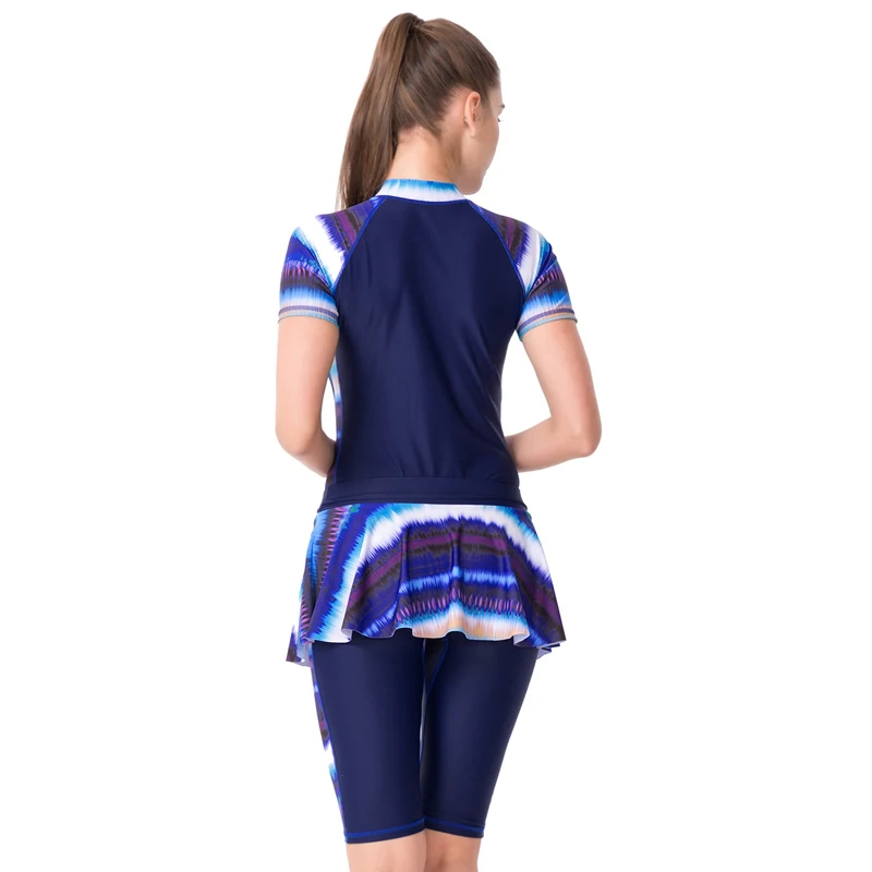 Размера плюс скромная одежда для плавания с юбкой мусульманский купальник