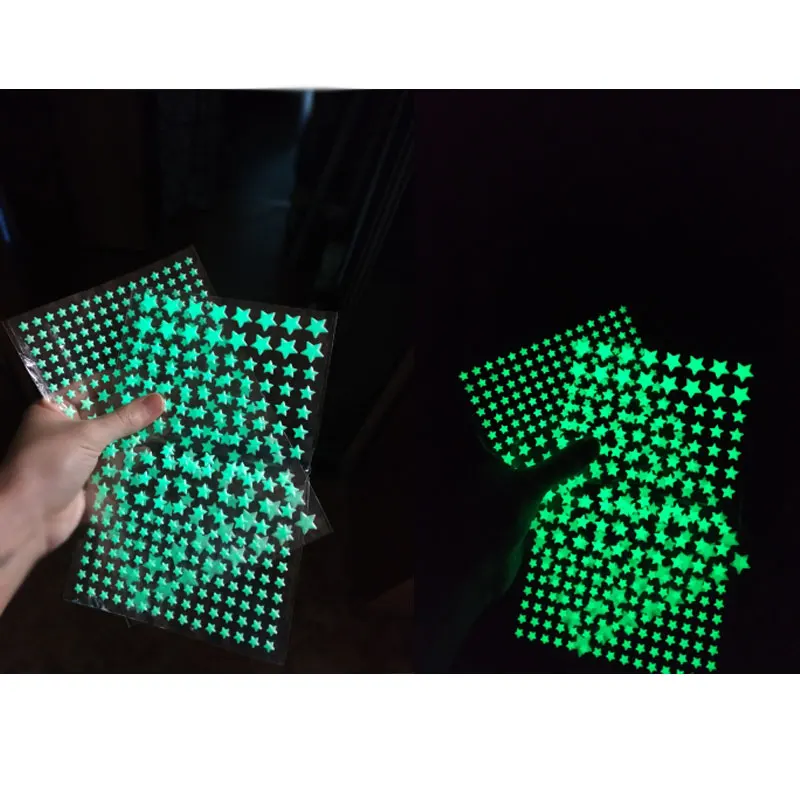 202 шт./компл. 3D пузырчатая наклейка s светится в темноте звезды точки светящаяся