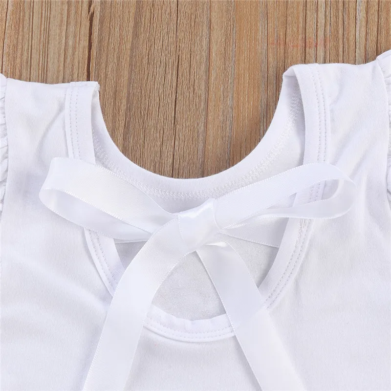 

Newborn Baby Girl Christmas Outfits Ruffles Short Sleeve Letters Print Santa Rompers+Polka Dots Bowknot Shorts 2PCS Xmas Sets