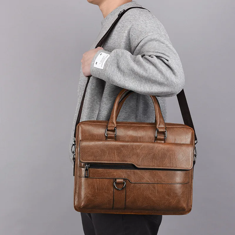 Сумка-мессенджер Мужская из искусственной кожи деловая повседневная B8012 | Багаж и