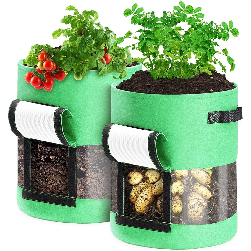 

Plant Grow Bags Planting Tools With Flap Handles Vegetable Growing Bags For Vagetable Fruits Potato Tomato Seeds Garden Tools