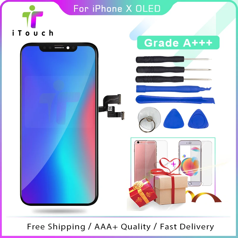 

TFT ЖК-экран для iPhone X OLED дисплей с 3D сенсорным экраном 5,8 дюйма Pantalla черный экран дигитайзер Запасные части в сборе