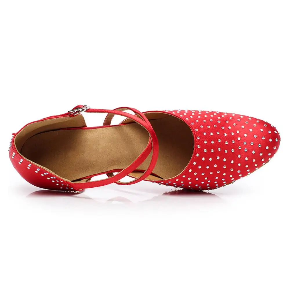 DKZSYIM/Элегантные стразы Обувь для латинских танцев женщин Женская танцевальная