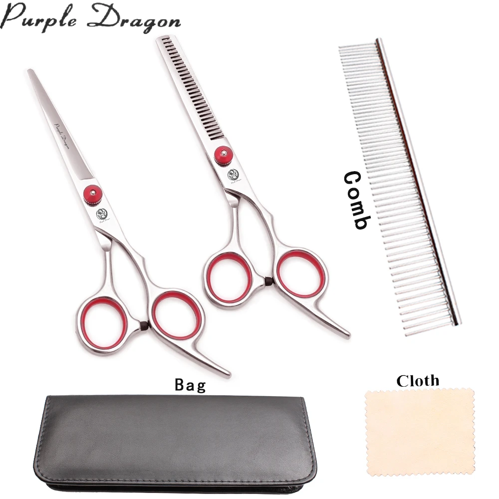 Ножницы для собак 6 дюймов 5 дюйма из нержавеющей стали с фиолетовым драконом и